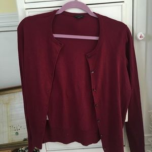 Ann Taylor red cardigan sweater